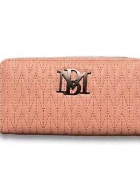 NWT Badgley Mischka Peach Continental Wallet Wristlet Phone Holder Zipper